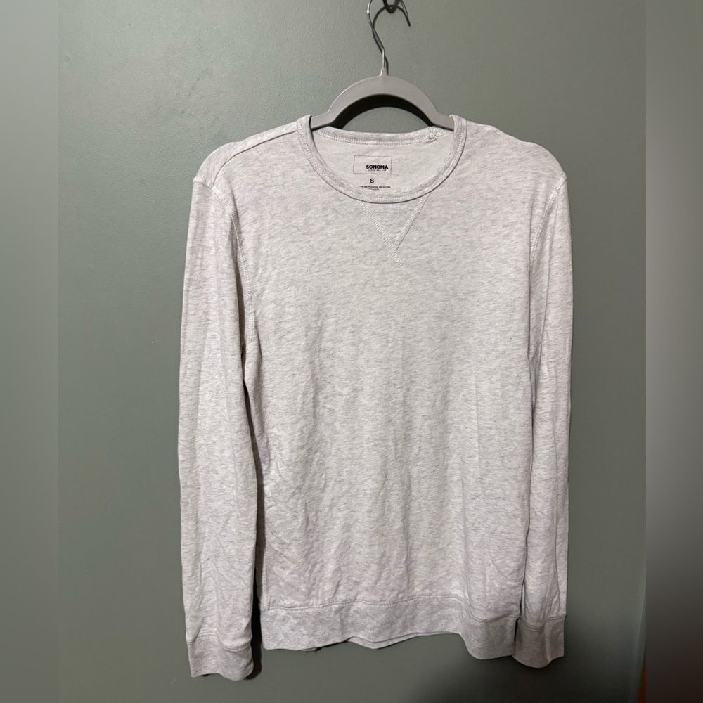 Sonoma Men's Soft Long Sleeve Shirt Size Small Light Grey